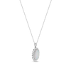 Thumbnail Image 2 of Oval Lab-Created Opal and White Sapphire Art Deco Shadow Frame Pendant in Sterling Silver