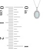 Thumbnail Image 4 of Oval Lab-Created Opal and White Sapphire Art Deco Shadow Frame Pendant in Sterling Silver