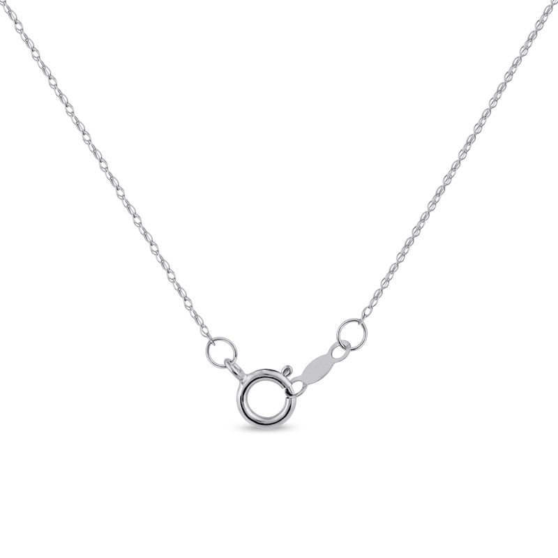 Main Image 5 of Oval Lab-Created Opal and White Sapphire Art Deco Shadow Frame Pendant in Sterling Silver