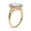 Thumbnail Image 2 of Oval Lab-Created Opal and White Sapphire Shadow Frame Ring in 10K Gold