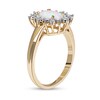 Thumbnail Image 1 of Oval Lab-Created Opal and White Sapphire Shadow Frame Ring in 10K Gold