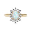 Thumbnail Image 3 of Oval Lab-Created Opal and White Sapphire Shadow Frame Ring in 10K Gold