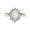 Thumbnail Image 2 of Oval Lab-Created Opal and White Sapphire Shadow Frame Ring in 10K Gold