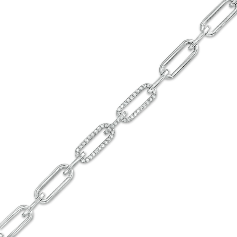 Main Image 1 of The Kindred Links from Vera Wang Love Collection 1/4 CT. T.W. Diamond Paper Clip Link Bracelet in Sterling Silver