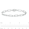 Thumbnail Image 4 of The Kindred Links from Vera Wang Love Collection 1/4 CT. T.W. Diamond Paper Clip Link Bracelet in Sterling Silver
