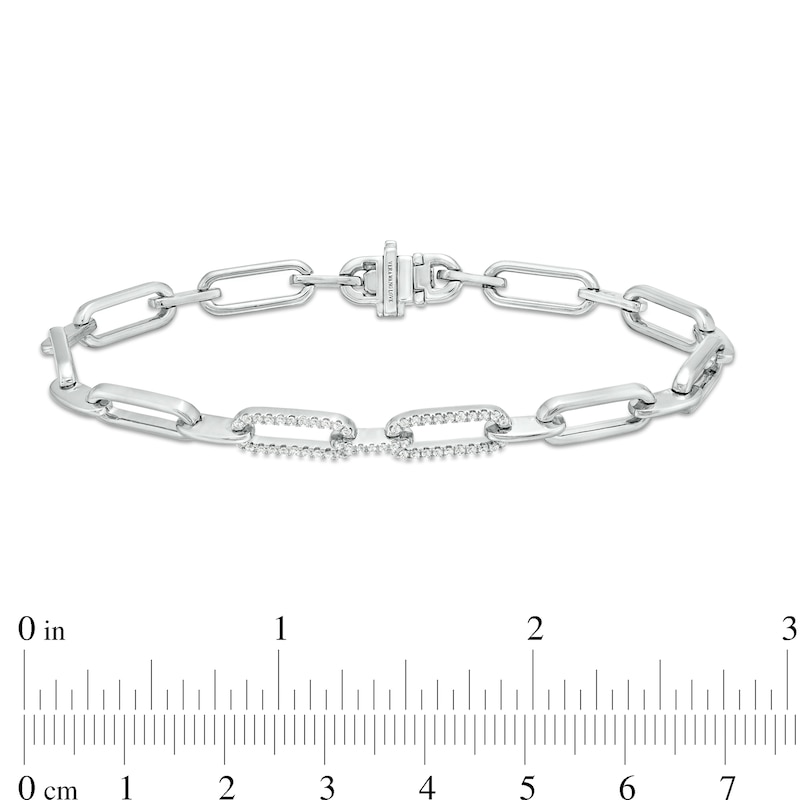 Main Image 4 of The Kindred Links from Vera Wang Love Collection 1/4 CT. T.W. Diamond Paper Clip Link Bracelet in Sterling Silver