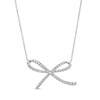 Thumbnail Image 1 of Vera Wang Love Collection 1/2 CT. T.W. Diamond Bow Necklace in Sterling Silver – 19"