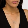 Thumbnail Image 2 of Vera Wang Love Collection 1/2 CT. T.W. Diamond Bow Necklace in Sterling Silver – 19"