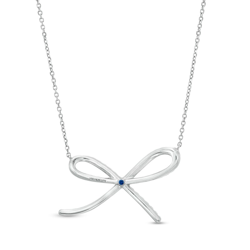Main Image 3 of Vera Wang Love Collection 1/2 CT. T.W. Diamond Bow Necklace in Sterling Silver – 19"