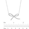 Thumbnail Image 5 of Vera Wang Love Collection 1/2 CT. T.W. Diamond Bow Necklace in Sterling Silver – 19"