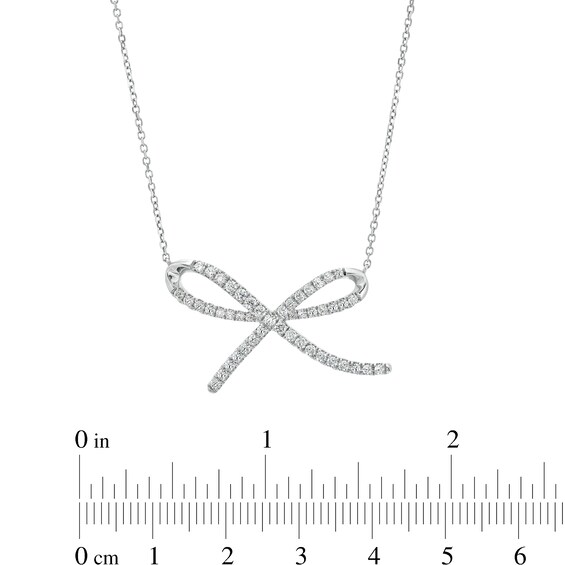 Vera Wang Love Collection 1/2 CT. T.w. Diamond Bow Necklace in Sterling Silver â 19"