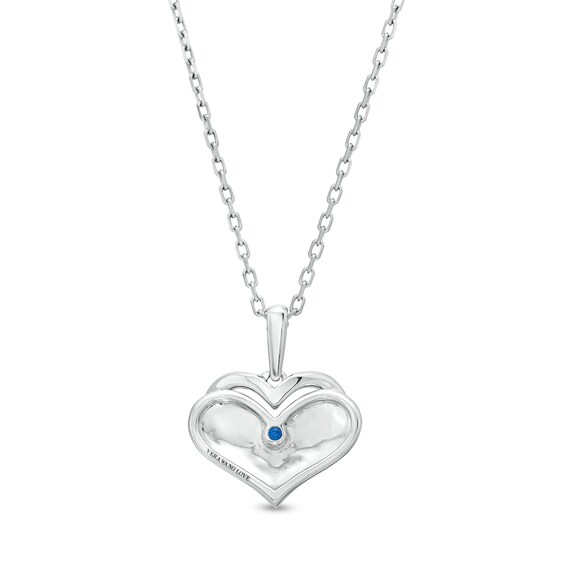 The Kindred Heart from Vera Wang Collection 1/10 CT. T.w. Diamond Layered Heart Pendant in Sterling Silver â 19"