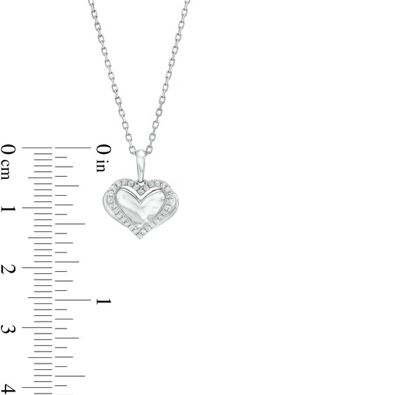 The Kindred Heart from Vera Wang Collection 1/10 CT. T.w. Diamond Layered Heart Pendant in Sterling Silver â 19"