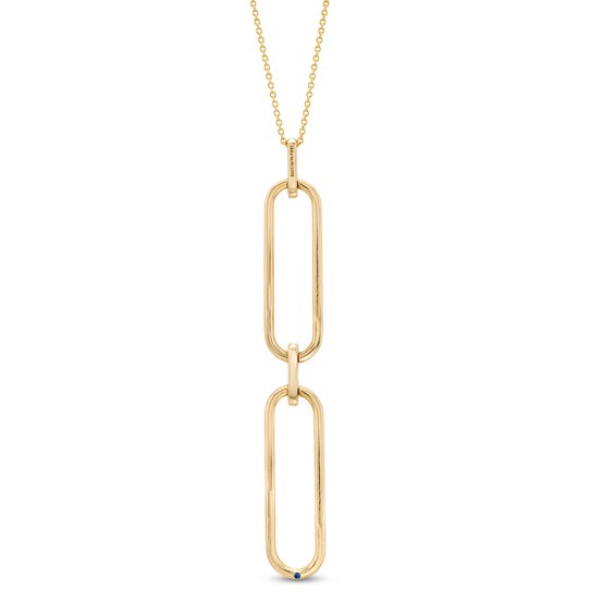 The Kindred Links from Vera Wang Love Collection 1/8 CT. T.w. Diamond Paper Clip Link Drop Pendant in 10K Gold â 19"