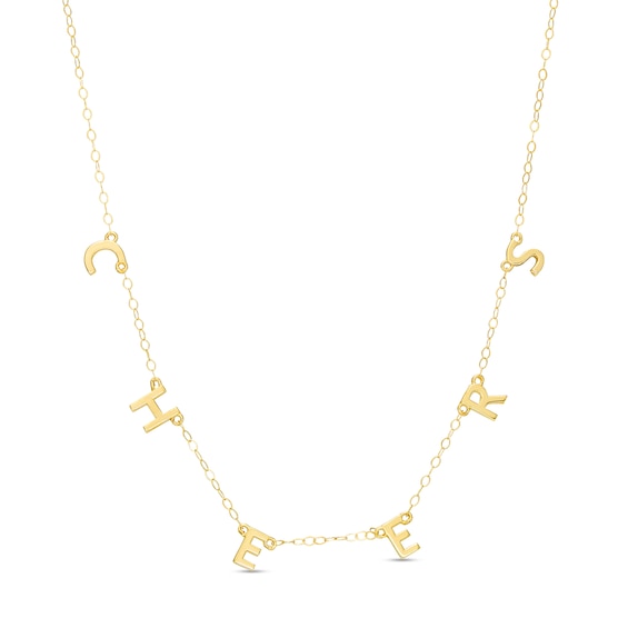 "Cheers" Letter Station Necklace in 10K Gold â 17"