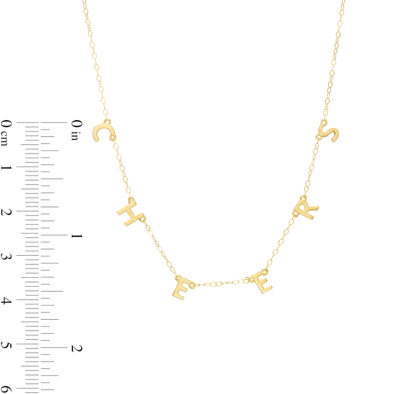 Main Image 2 of "CHEERS" Letter Station Necklace in 10K Gold – 17"