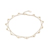 Diamond-Cut Brilliance Bead Accent Scallop Dangle Anklet in 10K Gold - 10"
