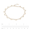Diamond-Cut Brilliance Bead Accent Scallop Dangle Anklet in 10K Gold - 10"