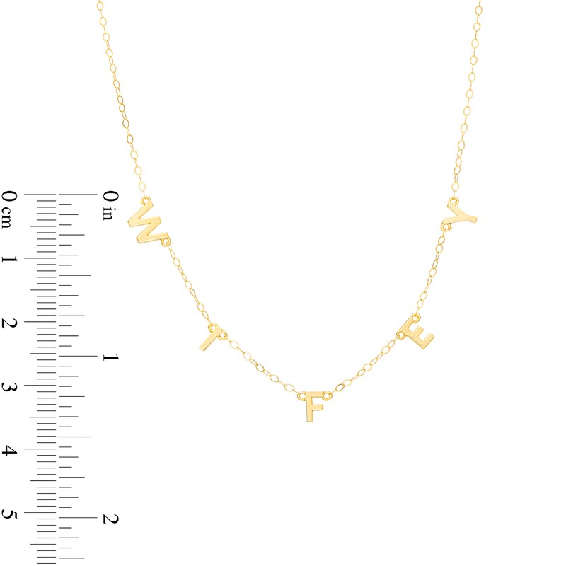 Main Image 2 of "WIFEY" Letter Station Necklace in 10K Gold – 17"