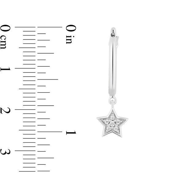Enchanted Disney Tinker Bell 1/10 CT. T.w. Diamond Star Drop Earrings in Sterling Silver and 10K Gold