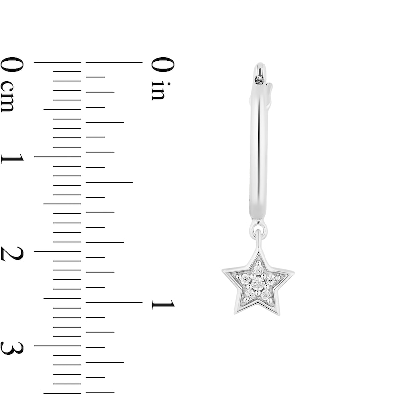 Main Image 3 of Enchanted Disney Tinker Bell 1/10 CT. T.W. Diamond Star Drop Earrings in Sterling Silver and 10K Gold