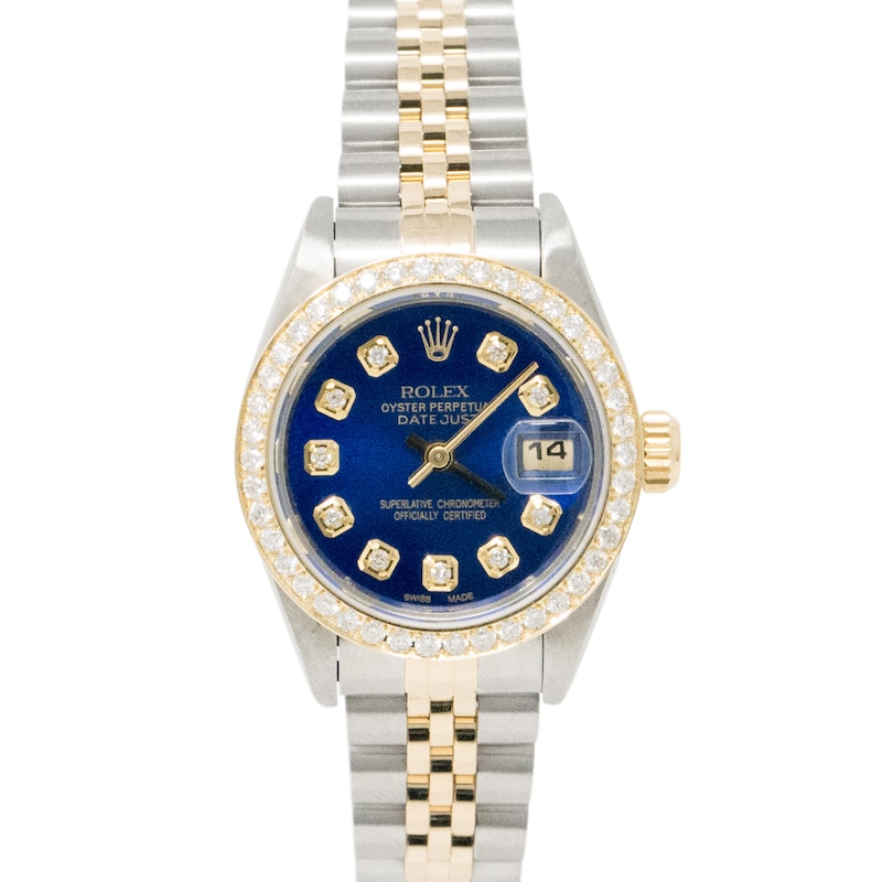 Previously Owned - Ladies' Rolex Datejust 26 1 CT. T.W. Diamond Two-Tone Automatic Watch (Model: 69173)