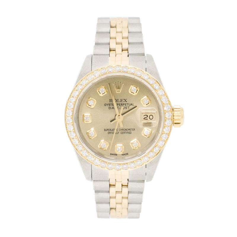 Main Image 1 of Previously Owned - Ladies' Rolex Datejust 26 1 CT. T.W. Diamond Two-Tone Automatic Watch (Model: 69173)