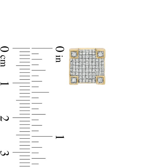 5/8 CT. T.w. Diamond Block Stud Earrings in 10K Gold