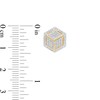 Thumbnail Image 2 of 1/4 CT. T.W. Diamond Raised Block Stud Earrings in 10K Gold