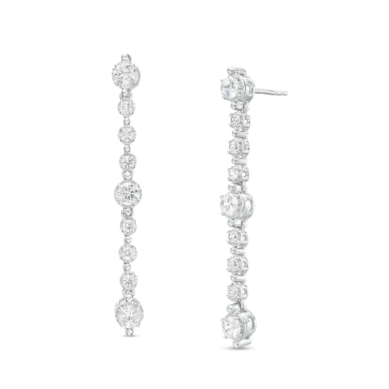 1 CT. T.w. Certified Lab-Grown Diamond Bubbles Linear Drop Earrings in 14K White Gold (F/Si2)