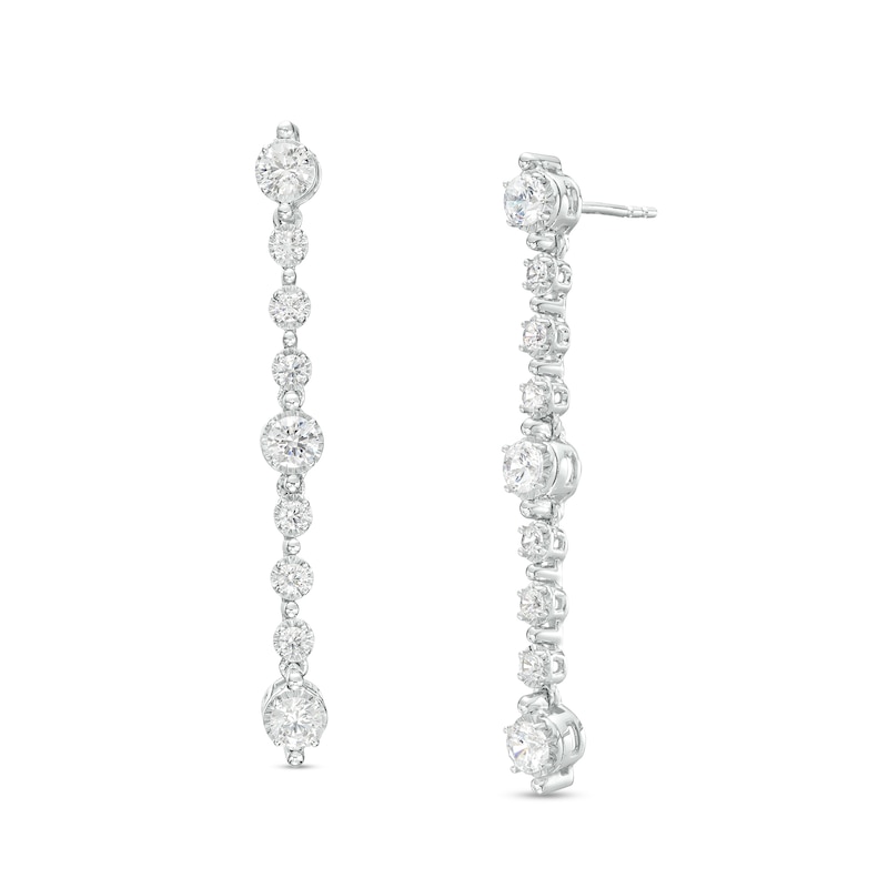Main Image 1 of 1 CT. T.W. Certified Lab-Grown Diamond Bubbles Linear Drop Earrings in 14K White Gold (F/SI2)