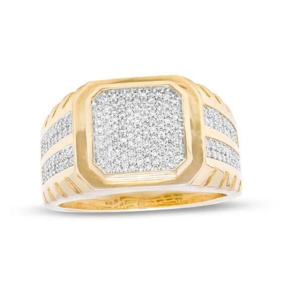 5/8 CT. T.w. Diamond Octagon-Top Double Row Ring in 10K Gold