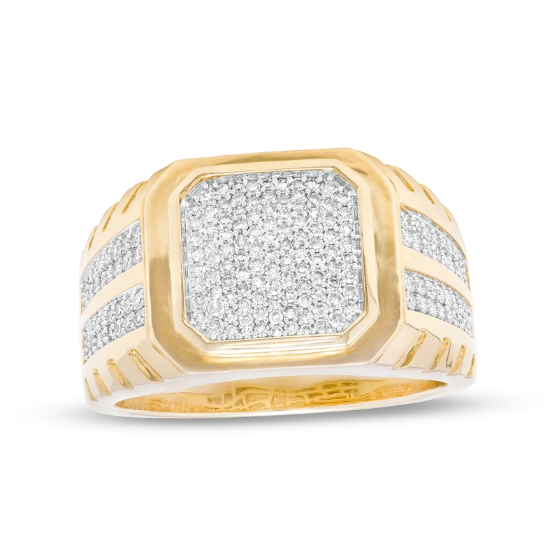 Main Image 1 of 5/8 CT. T.W. Diamond Octagon-Top Double Row Ring in 10K Gold