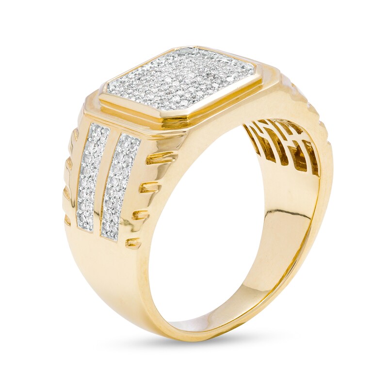 Main Image 2 of 5/8 CT. T.W. Diamond Octagon-Top Double Row Ring in 10K Gold