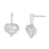 Thumbnail Image 1 of The Kindred Heart from Vera Wang Love Collection 1/6 CT. T.W. Diamond Layered Heart Drop Earrings in Sterling Silver