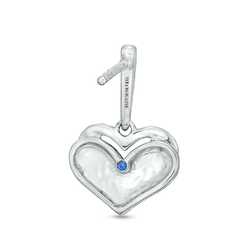 Main Image 3 of The Kindred Heart from Vera Wang Love Collection 1/6 CT. T.W. Diamond Layered Heart Drop Earrings in Sterling Silver
