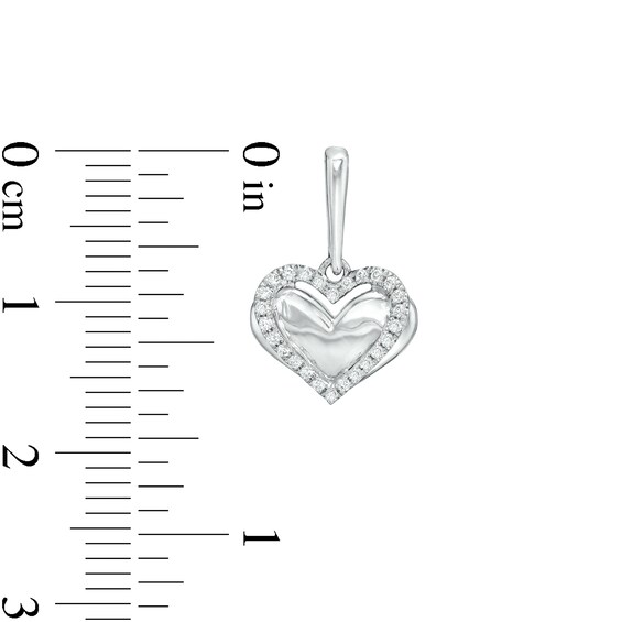 The Kindred Heart from Vera Wang Love Collection 1/6 CT. T.w. Diamond Layered Heart Drop Earrings in Sterling Silver
