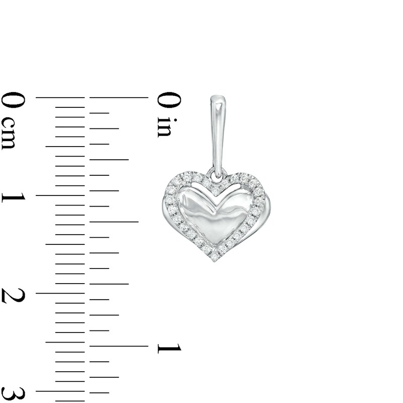 Main Image 4 of The Kindred Heart from Vera Wang Love Collection 1/6 CT. T.W. Diamond Layered Heart Drop Earrings in Sterling Silver