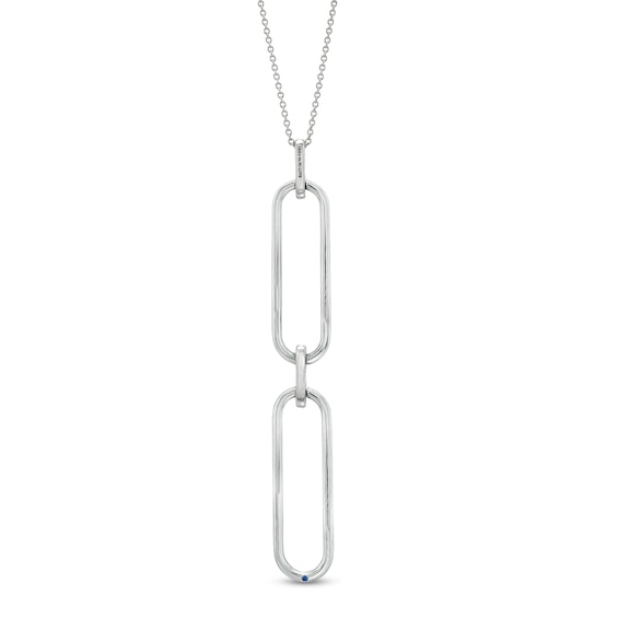 The Kindred Links from Vera Wang Love Collection 1/8 CT. T.w. Diamond Paper Clip Link Drop Pendant in Sterling Silver