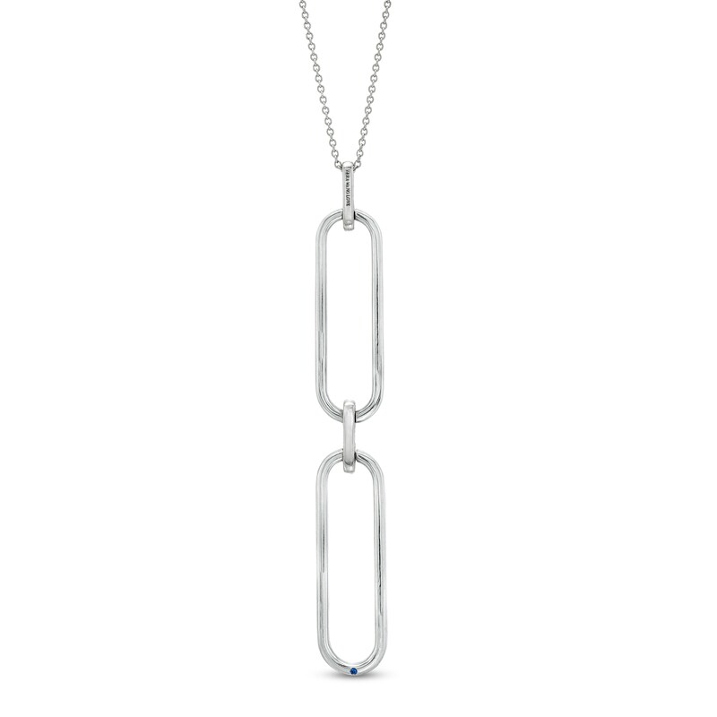 Main Image 3 of The Kindred Links from Vera Wang Love Collection 1/8 CT. T.W. Diamond Paper Clip Link Drop Pendant in Sterling Silver