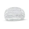 Thumbnail Image 1 of 1 CT. T.W. Diamond Raised Triple Row Ring in 10K White Gold