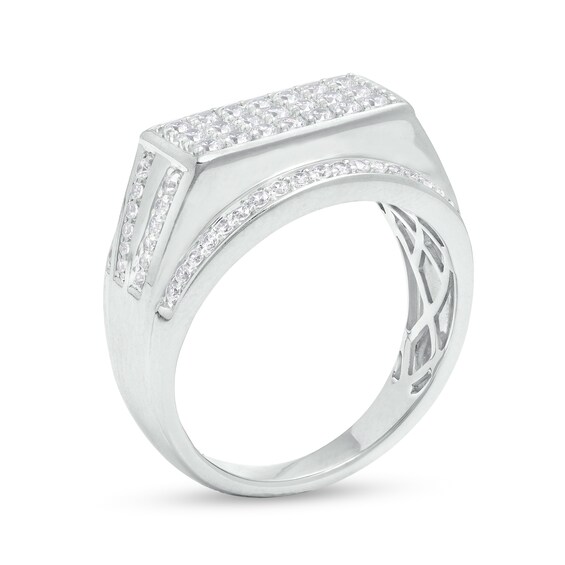 1 CT. T.w. Diamond Raised Triple Row Ring in 10K White Gold