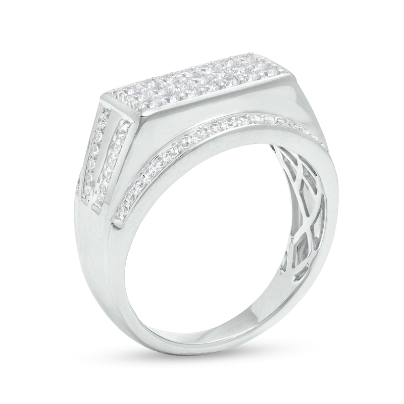 Main Image 2 of 1 CT. T.W. Diamond Raised Triple Row Ring in 10K White Gold