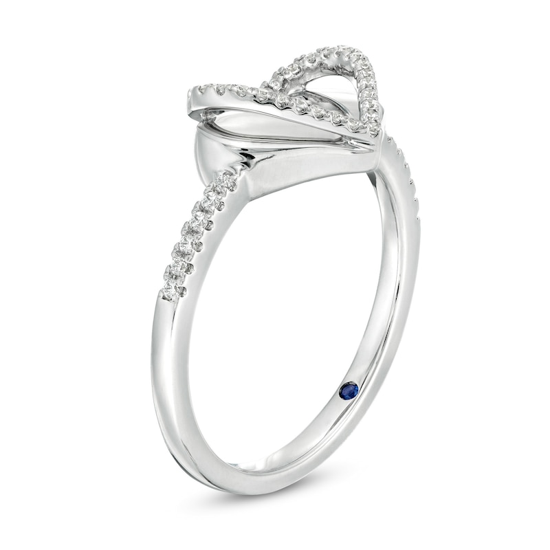 Main Image 3 of The Kindred Heart from Vera Wang Love Collection 1/6 CT. T.W. Diamond Layered Heart Ring in Sterling Silver