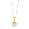 Thumbnail Image 1 of 1/6 CT. Diamond Solitaire Bead Frame Drop Pendant in 10K Gold (I/I3)
