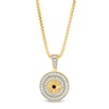 Thumbnail Image 1 of Men's 3/4 CT. T.W. Black and White Diamond Compass Medallion Pendant in 10K Gold - 22"