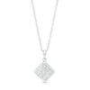 Thumbnail Image 1 of 5/8 CT. T.W. Princess-Cut Multi-Diamond Tilted Pendant in 10K White Gold