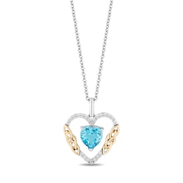 Collector's Edition Enchanted Disney Brave 10th Anniversary Swiss Blue Topaz and Diamond Pendant in Sterling Silver
