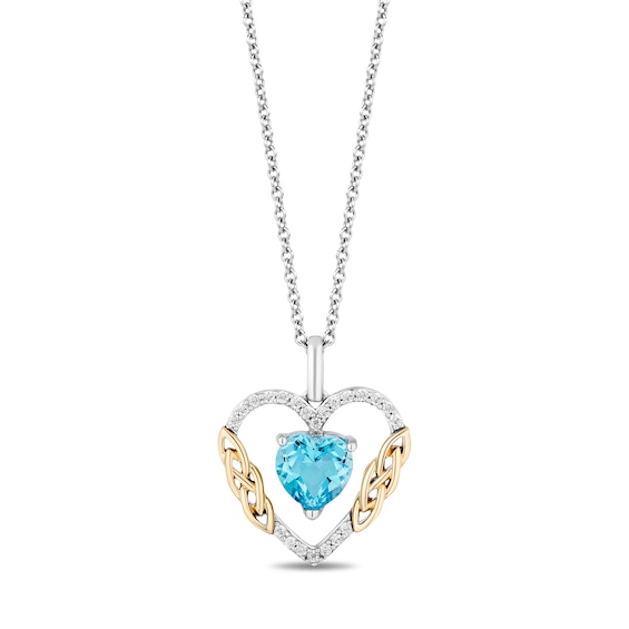 Collector's Edition Enchanted Disney Brave 10th Anniversary Swiss Blue Topaz and Diamond Pendant in Sterling Silver