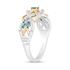 Thumbnail Image 1 of Collector's Edition Enchanted Disney Brave 10th Anniversary Swiss Blue Topaz and Diamond Twist Ring in Sterling Silver